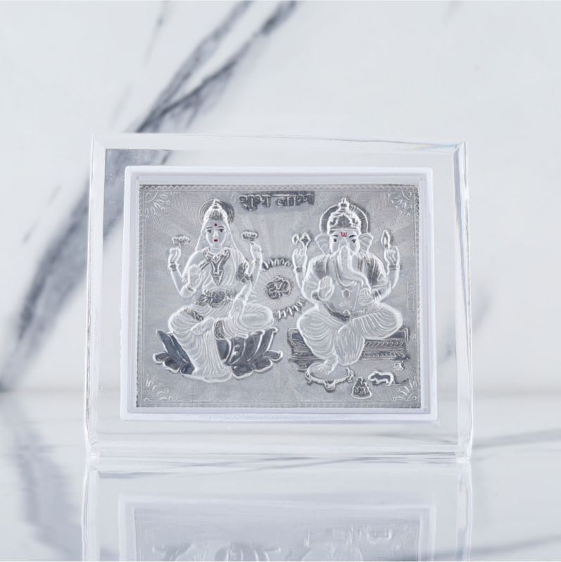 Plastic 999 Silver Ganesh and laxmi Frame