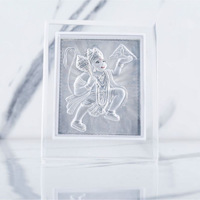 Plastic 999 Silver Hanuman Frame