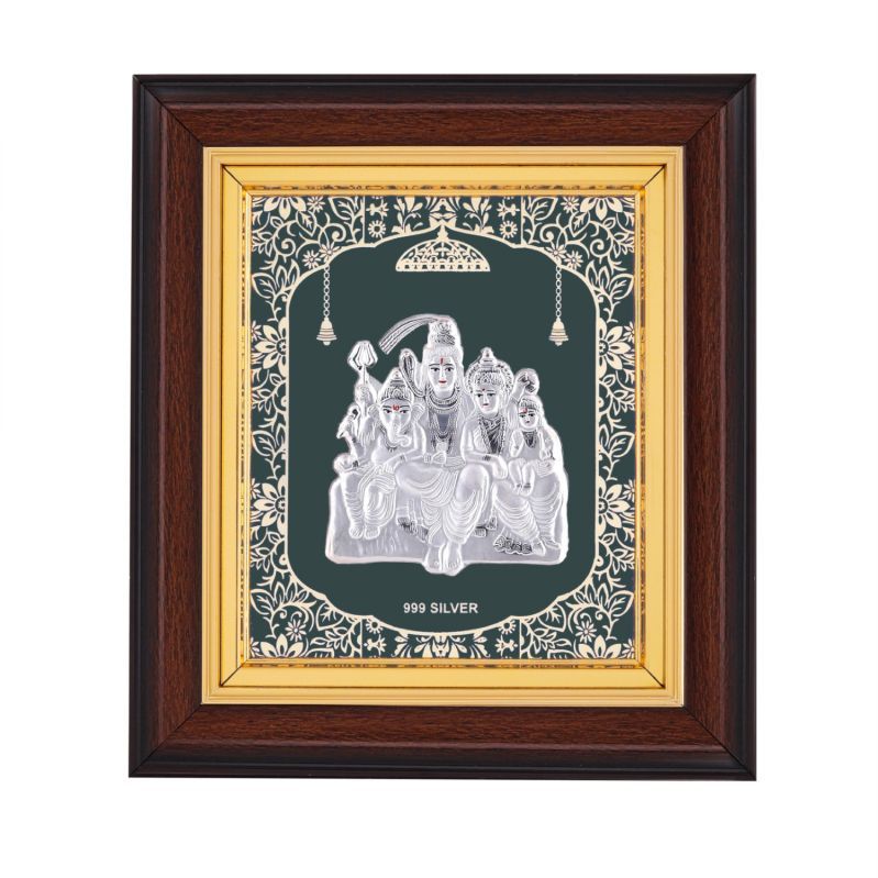 Plastic 999 Silver Shiv Parivar Frame