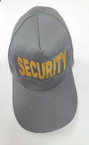 Printed Grey Poly Cotton Security Guard Cap