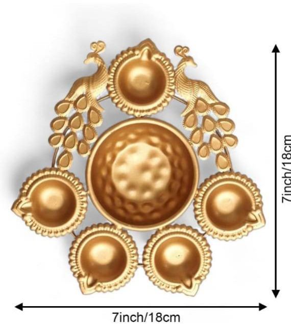 Metal Peacock Urli Diya