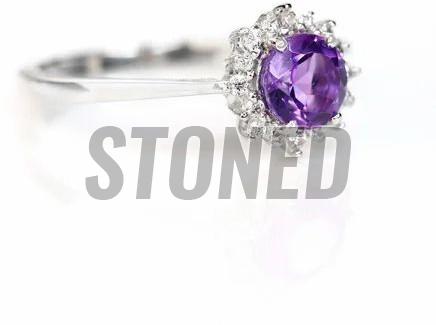 Ladies Amethyst Sterling Silver 925 Engagement Ring