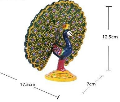 17.5X12.5X7 cm Metal Decorative Dancing Peacock Showpiece