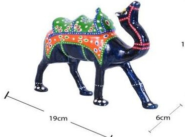 19X16X6 cm Blue Metal Camel Showpiece