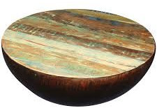 Plain Polished 90X90X45 Wooden Round Coffee Table, Color : Brown