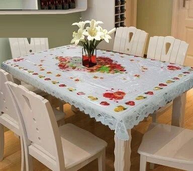 Plastic Transparent Dining Table Covers Multisizes