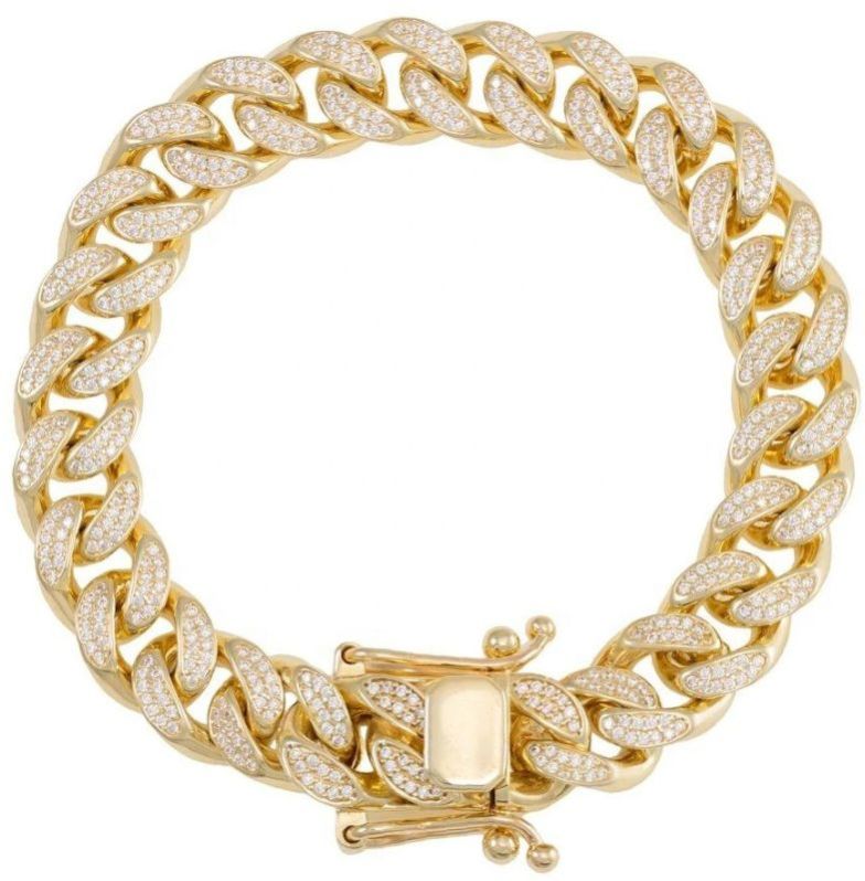 925 Sterling Silver Gold Diamond Bracelet