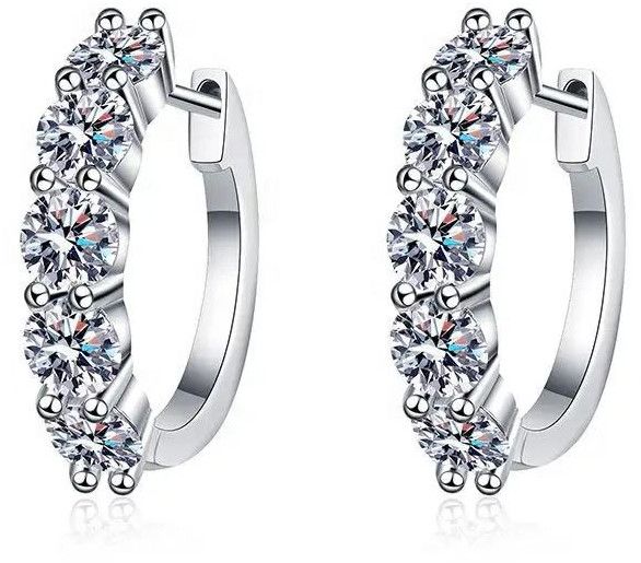 925 Sterling Silver Moissanite Diamond Earrings