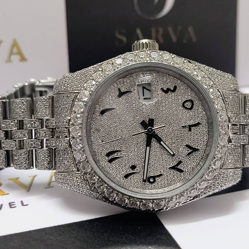 Hip Hop Silver Diamond Watch