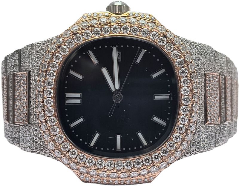 Iced Out Stainless Steel Diamond Watch