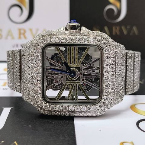 Luxury Men Stainless Steel Diamond Watch