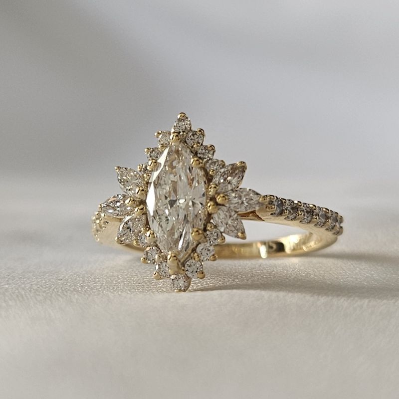 Marquise Cut Moissanite Diamond Ring