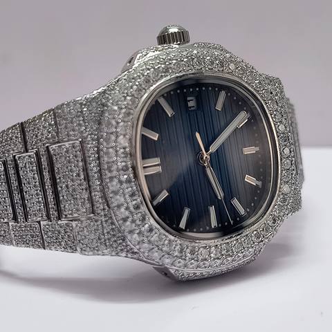 Men Moissanite Diamond Watch Party Wear, Casual Wear