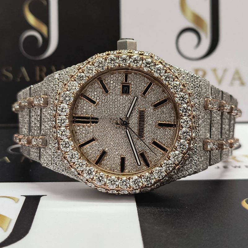 Men Solid Gold Diamond Watch