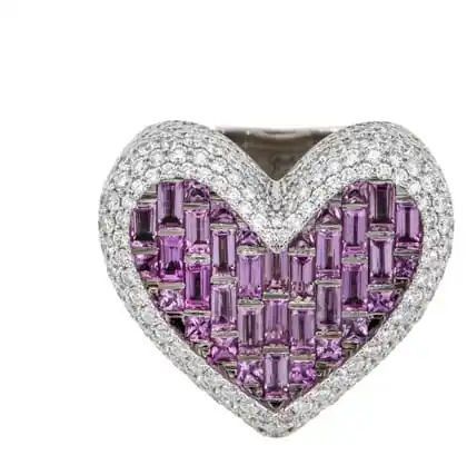 Pink Heart Shaped Diamond Ring