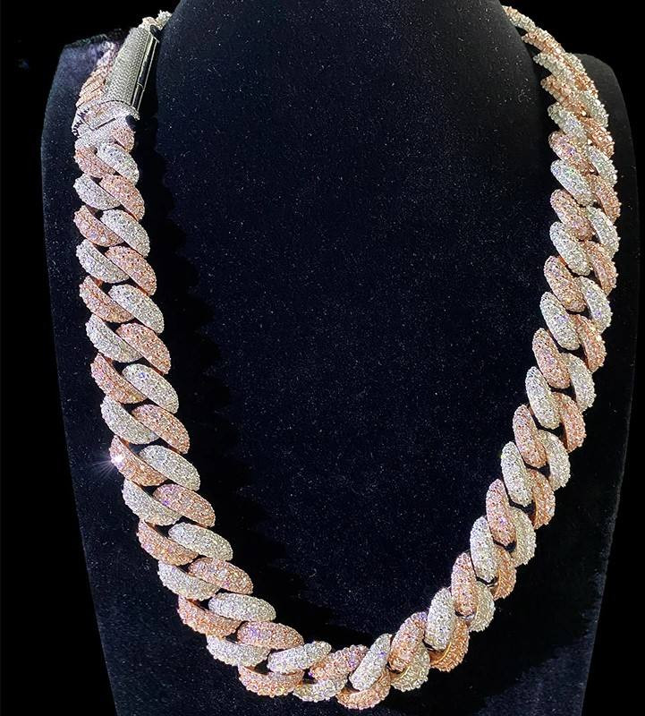 rose gold moissanite diamond chain