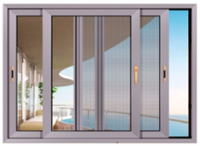 3 Track Sliding UPVC Window With Mosquito Net
