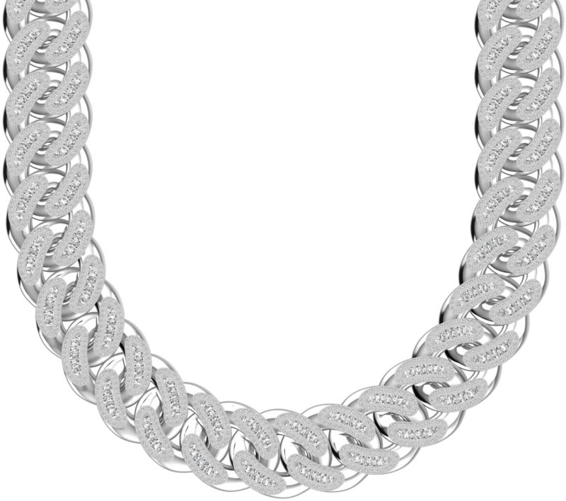 Silver Necklace Cz White Diamond