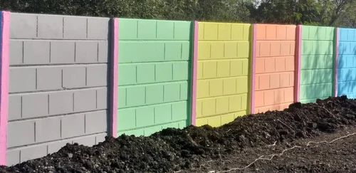 Plain Precast Color Coated RCC Readymade Compound Wall