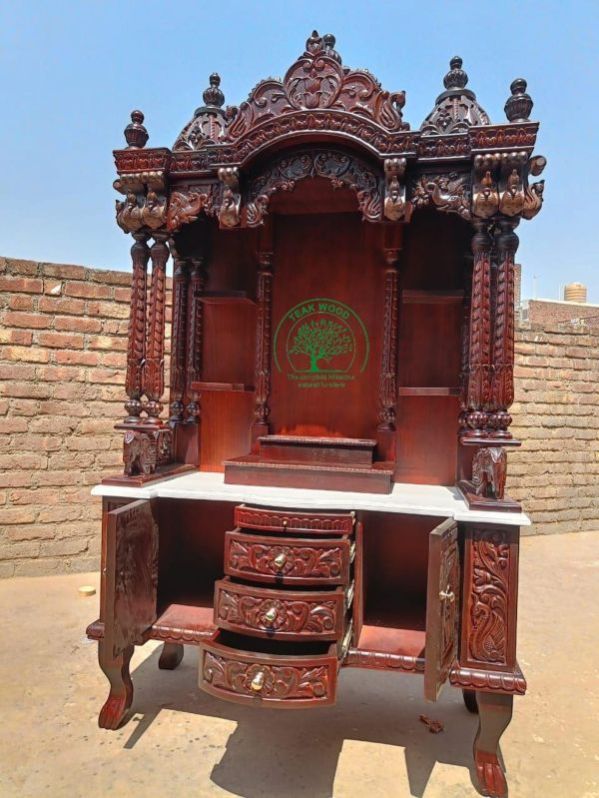 Solid Teakwood Hand Carved Traditional Home Decoration Mandir