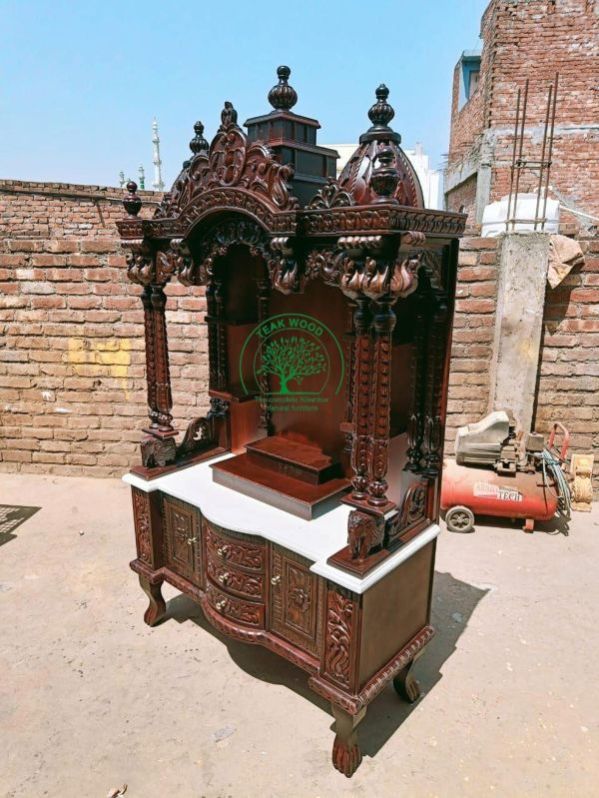 Solid Teakwood Hand Carved Traditional Home Decoration Mandir