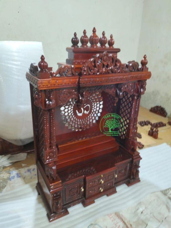 Om Design Handmade Solid Teakwood Temple