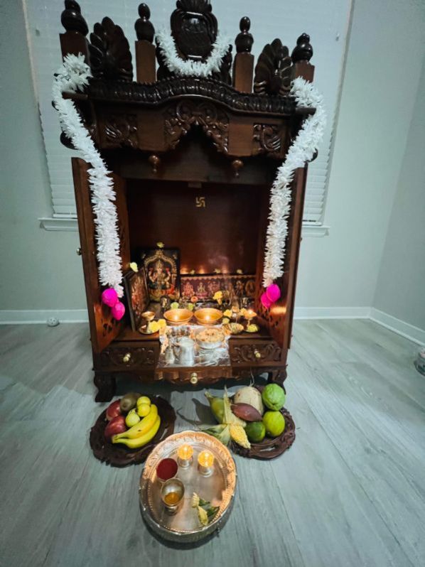 Solid Teakwood Hand Carved Traditional Unique Design Puja Mandir