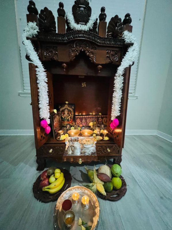 Solid Teakwood Hand Carved Traditional Unique Design Puja Mandir