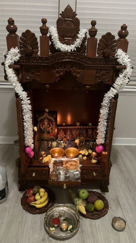 Solid Teakwood Hand Carved Traditional Unique Design Puja Mandir