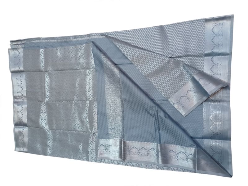 Silver Grey Color Silk Sarees