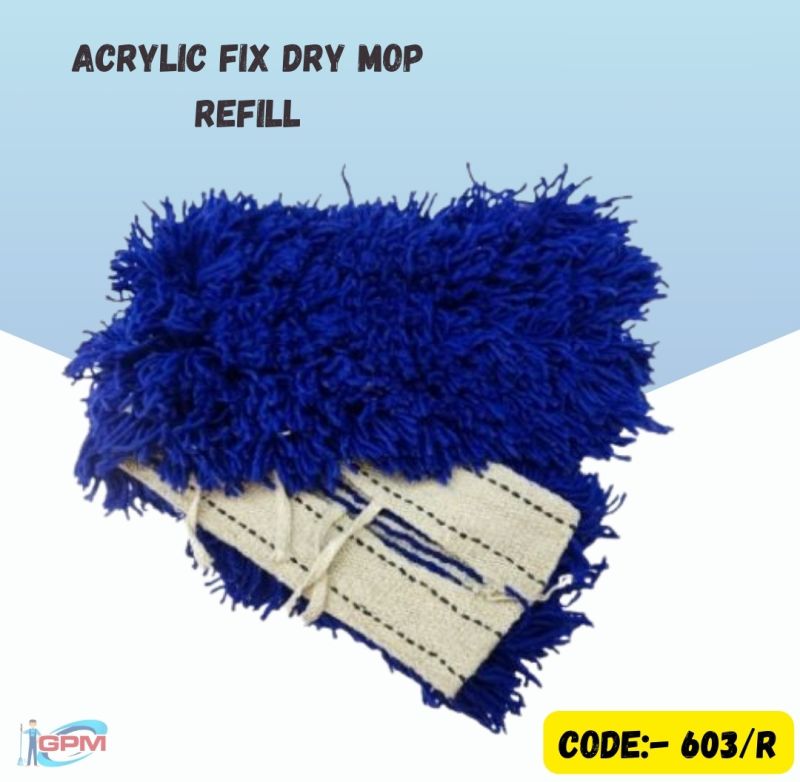 24 Inch Acrylic Blue Dry Mop Refill