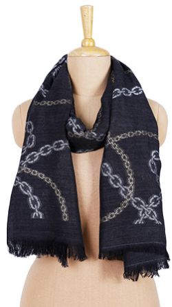 Chain Lurex All over Blue Scarf Elegant and Stylish Shimmer Wrap