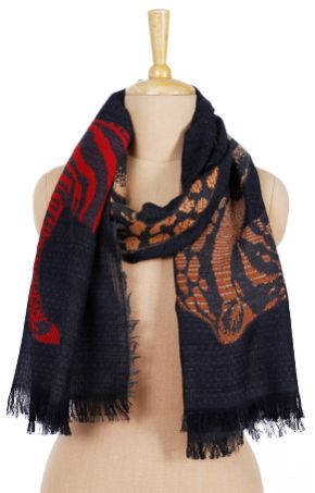 Snake Print Cobalt Blue Scarf Bold and Fashionable Exotic Wrap