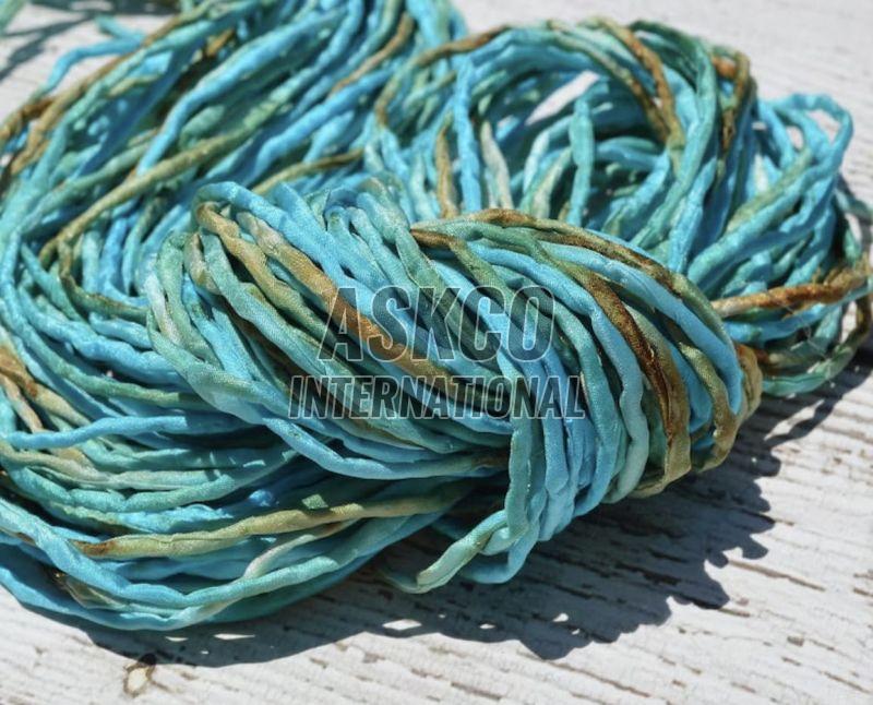 Yarn Strips Dyed Silk Fabric