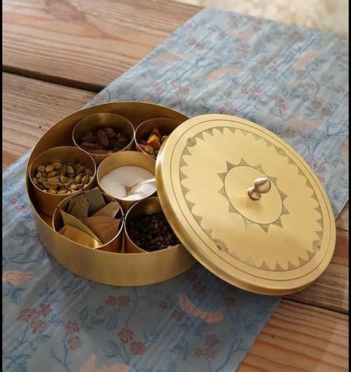 Pure Brass Spice Storage Box