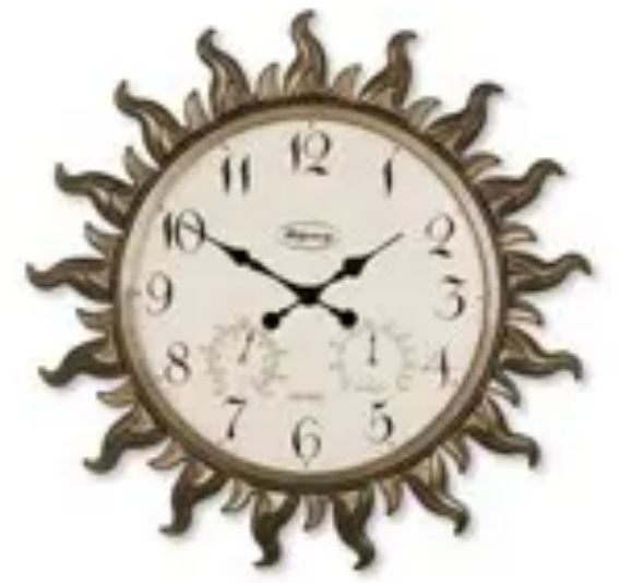 Sunburst Brown Wall Clock