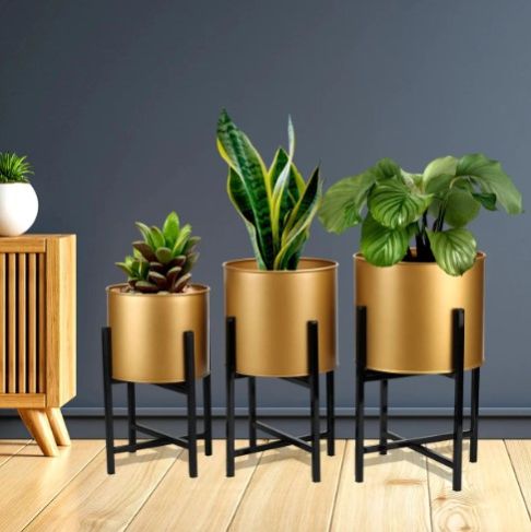 Mild Steel Creation Craft Plain Floor Standing Flower Planter