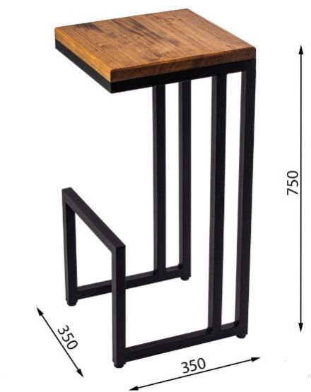 Wooden Iron Square Stool