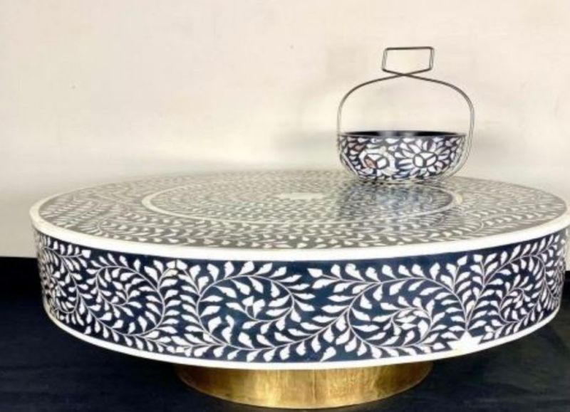 Round Bone Inlay Table