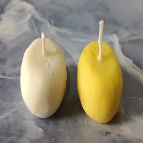Soy Wax Plain Peda Shape Scented Candles, Color : White, Yellow