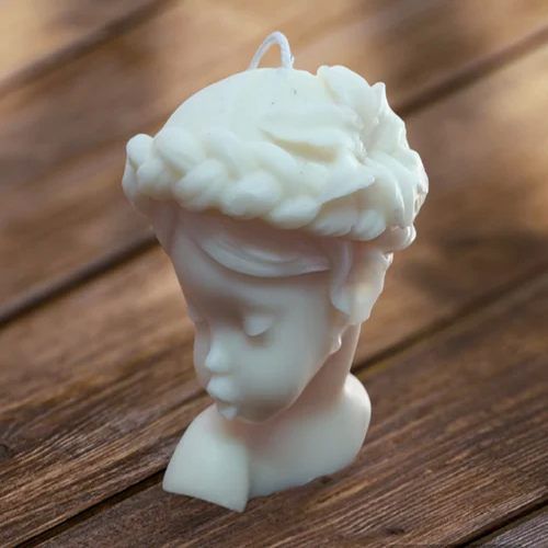 Soy Wax Plain Roman Girl Shape Scented Candles, Color : White