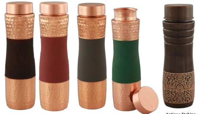 1000ml Curve Copper Water Bottle