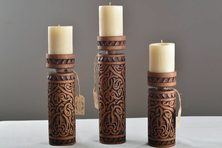 Wooden Candle Holder