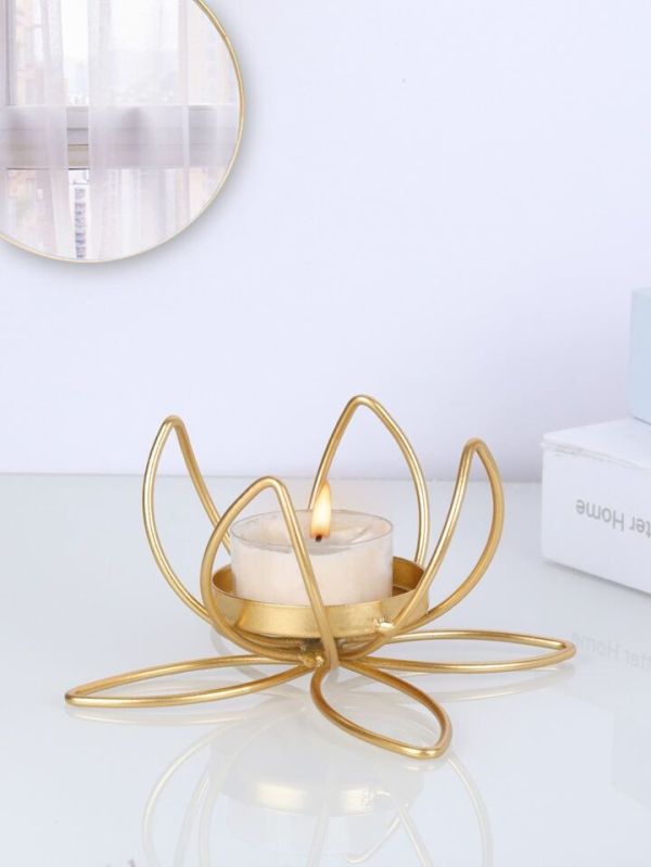 Golden Metal Candle Holder