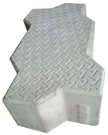 Zig Zag Shape Grey Concrete Paver Block