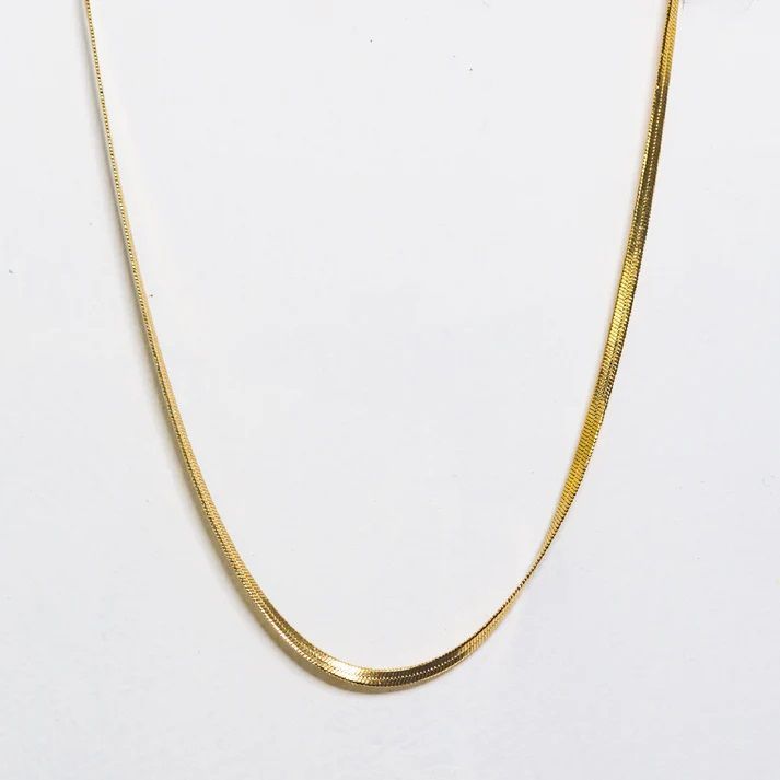 Artklim Gold Plated Flat Women Snake Chain