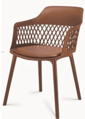 Kursii Plastic Aqua Platinum Cafeteria Chair, Color : Brown