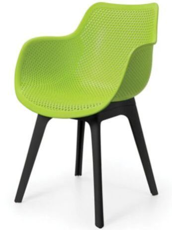 Trans Ergonomics Plastic Polished Tulip Cafe Chair, Color : Green