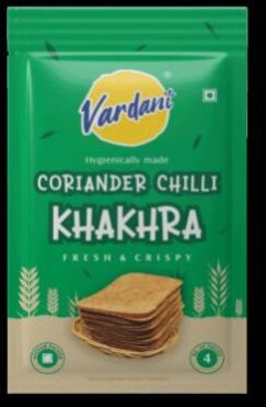 Coriander-chilli Khakhra, Color : Golden Brown