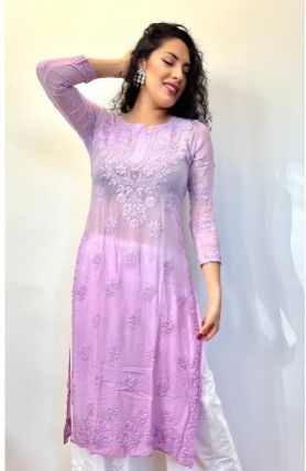 Ombre Bliss - Viscose Georgette Chikankari Kurti